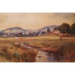 James Kinnear (1880-1917) Watercolour "Meadow At Moffat", signed lower right, retains The Bryden