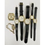 Gentlemen's Rotary wristwatch on black leather strap, a Pulsar wristwatch, a Lorus wristwatch, a