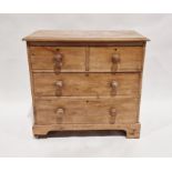 Pine chest of two short and two long drawers, on bracket feet, 78 h. x 81cm wide x 43 cmsCondition