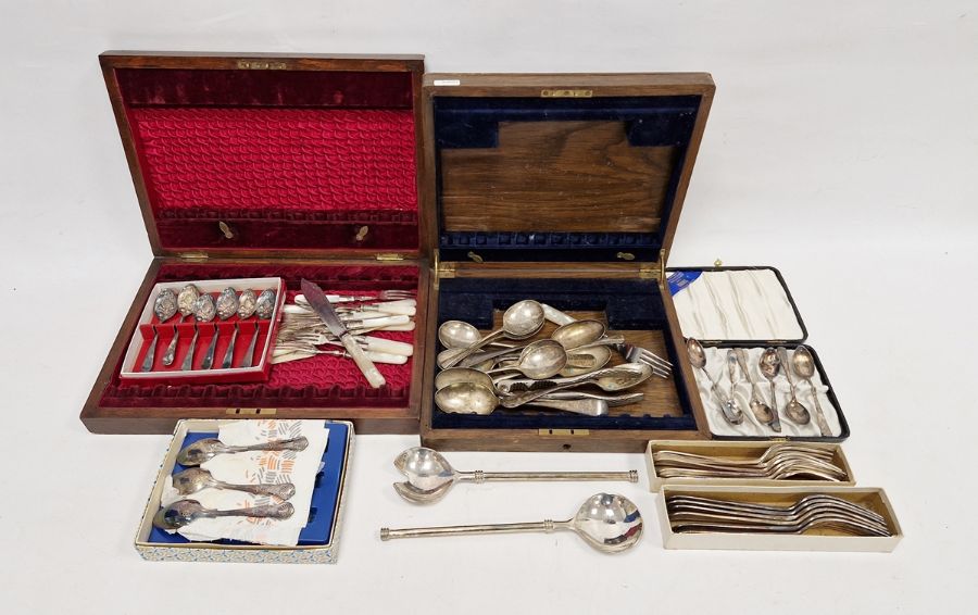 Large quantity of EPNS table flatware and other items