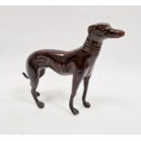 Bronze model greyhound with mottled effect finish, 14cm high x 17cm wide overall approx.