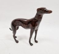 Bronze model greyhound with mottled effect finish, 14cm high x 17cm wide overall approx.