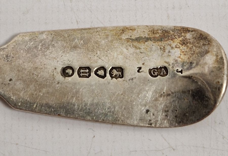 Set of six Indian silver-plate dessert spoons marked 'Madras Silver', 6ozt approx., two silver - Image 5 of 5