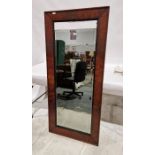 19th century rectangular mahogany-framed and ebonised wall mirror with bevelled edge Condition