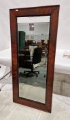 19th century rectangular mahogany-framed and ebonised wall mirror with bevelled edge Condition