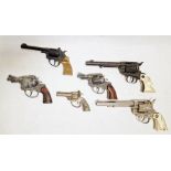 Small quantity of cap guns to include Hubley Mfg. co. cowboy revolver, Crescent toy company