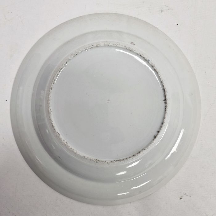 19th century Cantonese plate, painted in the famille rose palette, painted with figures in an - Image 2 of 19