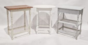 Three white painted occasional tables (3)