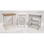 Three white painted occasional tables (3)