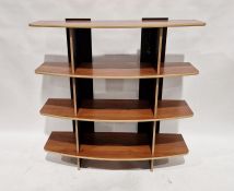 Modern three-shelf bookcase, 120h x 120cm wide x 36.5cms