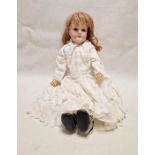 German C. M. Bergmann bisque head doll, 1916 7a, blue eyes, open mouth and teeth, composition