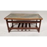 20th century rectangular coffee table with undertier