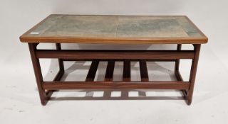 20th century rectangular coffee table with undertier