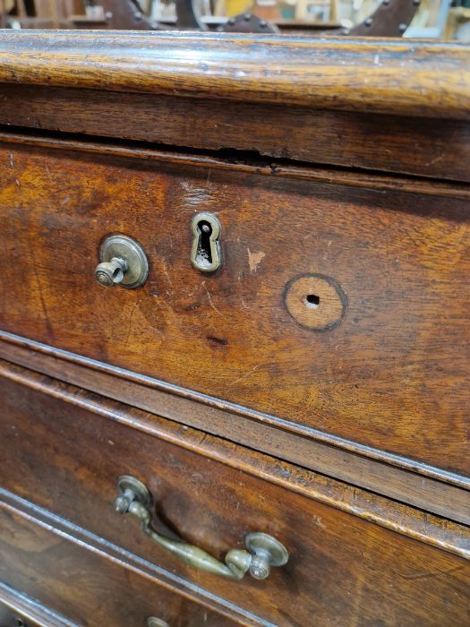 19th century mahogany chest of two short and three long drawers, on bracket feet, swan neck handles, - Image 17 of 38