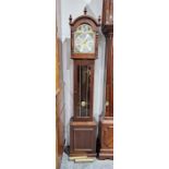 Late 20th century grandmother clock with broken arch dial and glazed door to trunk, 177cm