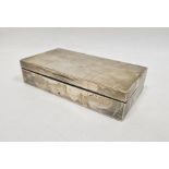 1930's silver-mounted rectangular cigarette box, Birmingham 1934, engine-turned (worn), 17cm x 4cm