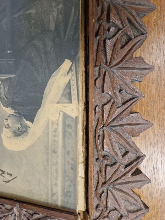 Photograph of Queen Victoria wearing a white veil and seated at a desk, with facsimile signature and - Image 3 of 4