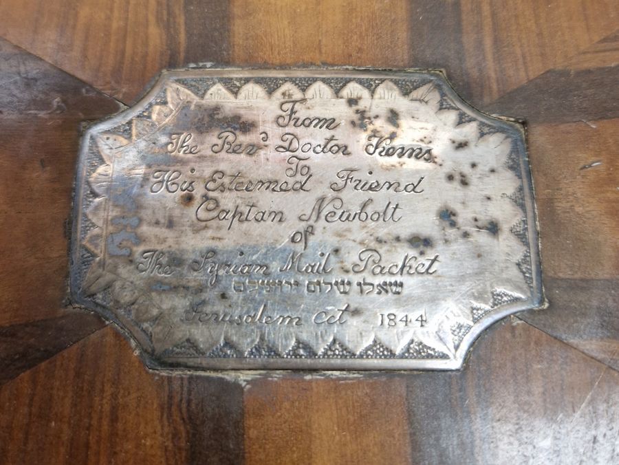 Quantity vintage first day covers, olivewood box with inscription 'to Captain Nearbolt of the Syrian - Image 2 of 2