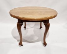 20th century oak circular extending dining table, 105cm diameter unextended and a set of four dining