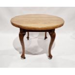 20th century oak circular extending dining table, 105cm diameter unextended and a set of four dining