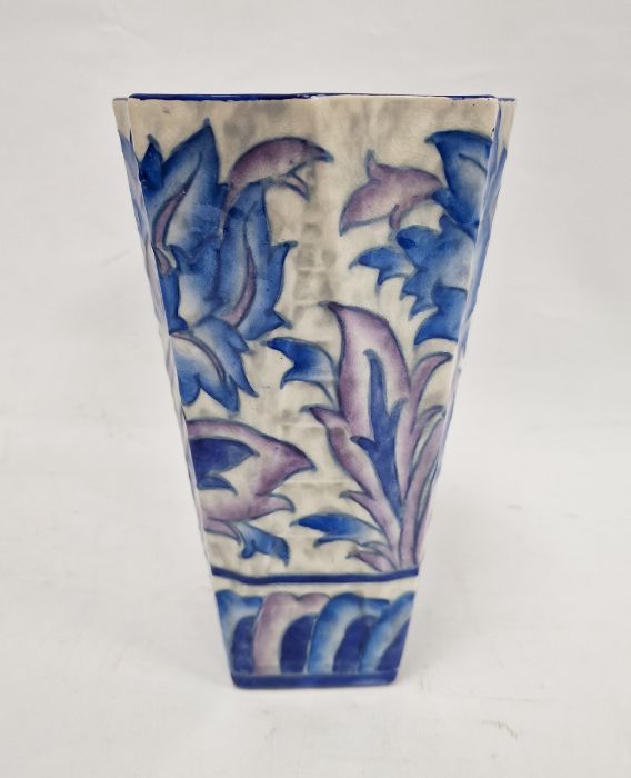 Charlotte Rhead Crown Ducal Art Deco tapering pottery vase, peony pattern, printed and painted - Image 2 of 4