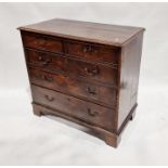 19th century mahogany chest of two short and three long drawers, on bracket feet, swan neck handles,