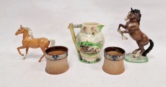 Pair of Royal Doulton salt glazed stoneware waisted cylindrical vases, circa 1900, impressed