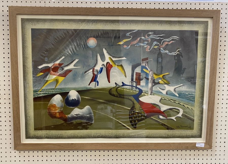 After John Tunnard (1900-1971) Lithograph 'Holiday', signed and dated lower right corner, framed and - Image 5 of 21