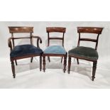 Set of four 19th century mahogany splatback dining chairs (repaired) (4)
