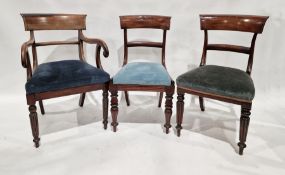 Set of four 19th century mahogany splatback dining chairs (repaired) (4)