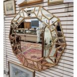 20th century decagon gilt-coloured wall mirror Condition ReportHeight 100cm, width 105cm