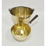 Brass preserve pan with swing iron handle and a brass saucepan with bakelite handle (2)