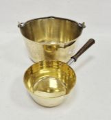 Brass preserve pan with swing iron handle and a brass saucepan with bakelite handle (2)