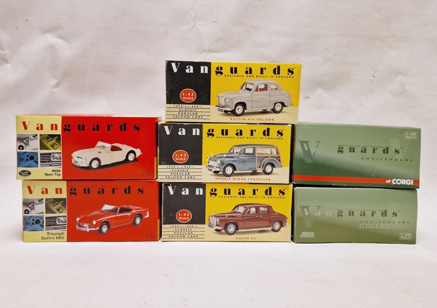 Seven boxed Corgi Vanguards models to include VA05004 MGA Open Top old English white, VA06700 Signal