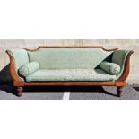 William IV rosewood framed sofa in green floral upholstery, 220cm wide approx. Condition ReportH. 91