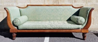William IV rosewood framed sofa in green floral upholstery, 220cm wide approx. Condition ReportH. 91