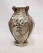 Salt glazed stoneware Aquatic pattern vase, attributed to Martin Brothers, circa 1890, incised