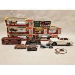 Quantity of diecast model vehicles to include Dinky Supertoys horsebox, six boxed Lledo models,