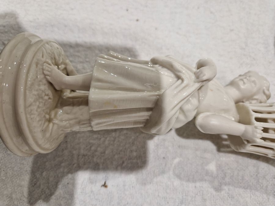 Collection of white glazed and biscuit porcelain figures, including a pair of late 18th century - Image 10 of 21