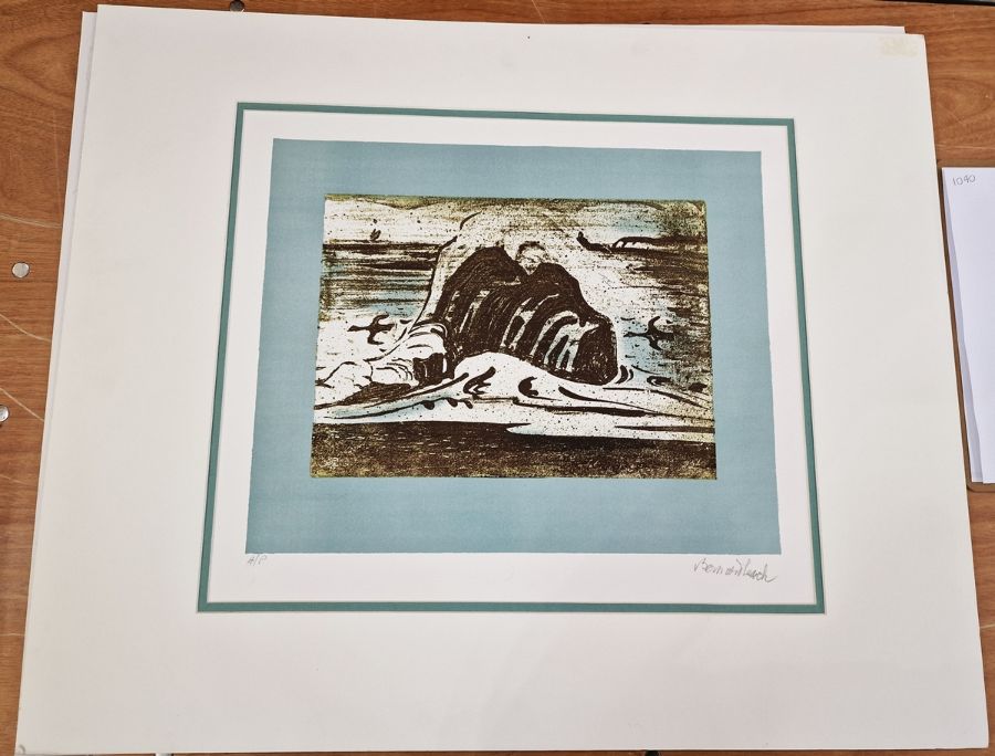 After Bernard Leach (1887 - 1979) Lithographic print 'Cornish Coast Tile' artist's proof, signed - Image 5 of 24
