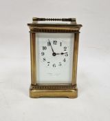 Five glass carriage clock in brass case with movement by R. and Co., retailed by Furber and Sons,