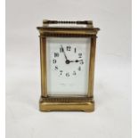 Five glass carriage clock in brass case with movement by R. and Co., retailed by Furber and Sons,