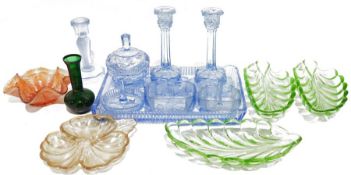 Assorted glassware to include cut glass bowls, fruit bowls, cut glass vase, powder bowls with
