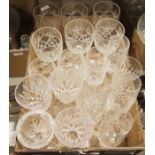 Quantity of moulded glassware to include wines, tankards, etc, cut glass bowl, moulded edge frilly
