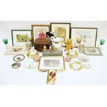 Assorted collectables and ceramics to include Wedgwood 'Wild Strawberry' pin dish, framed pictures