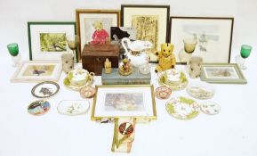 Assorted collectables and ceramics to include Wedgwood 'Wild Strawberry' pin dish, framed pictures