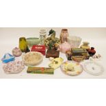 Quantity of cottageware to include teapots, money boxes, jugs, tankard, etc., a Shelley jelly mould,