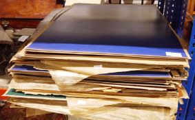 Large quantity of leather sheets, cork backed, various colours, blue, green, black, brown, maroon,