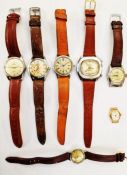 Gent's Swissina stainless alarm Incabloc wristwatch, a Cyma Navystar Cymaflex stainless watch, a