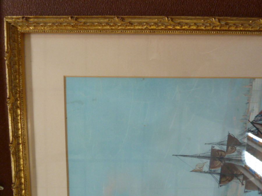 19th century Italian School Gouache Shipping scene of the Bay of Naples - with steam boat, fishing - Image 2 of 7